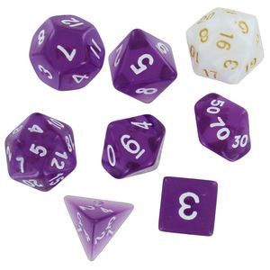 RPG Dice Set (7): Translucent Purple Resin